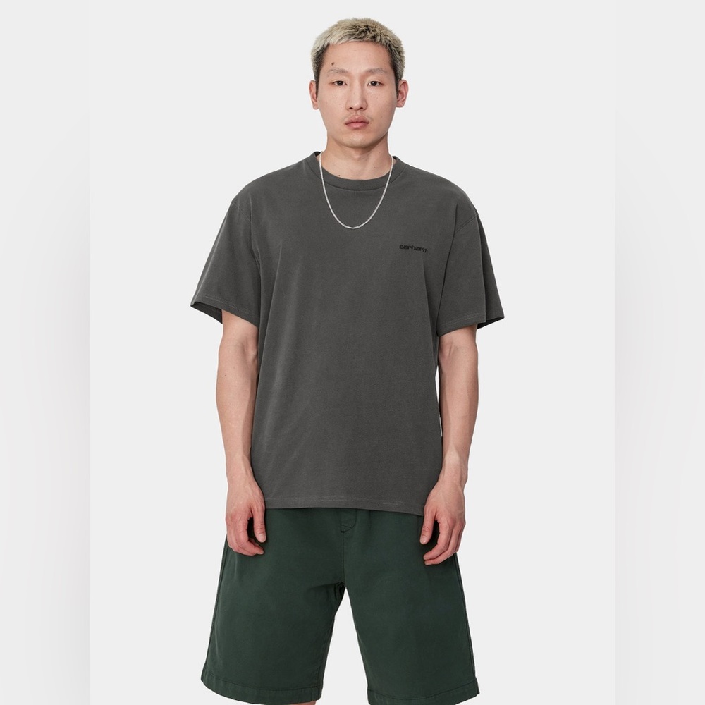 Carhartt WIP Duster Embroidered Script T-Shirt | Washed Black Size Large